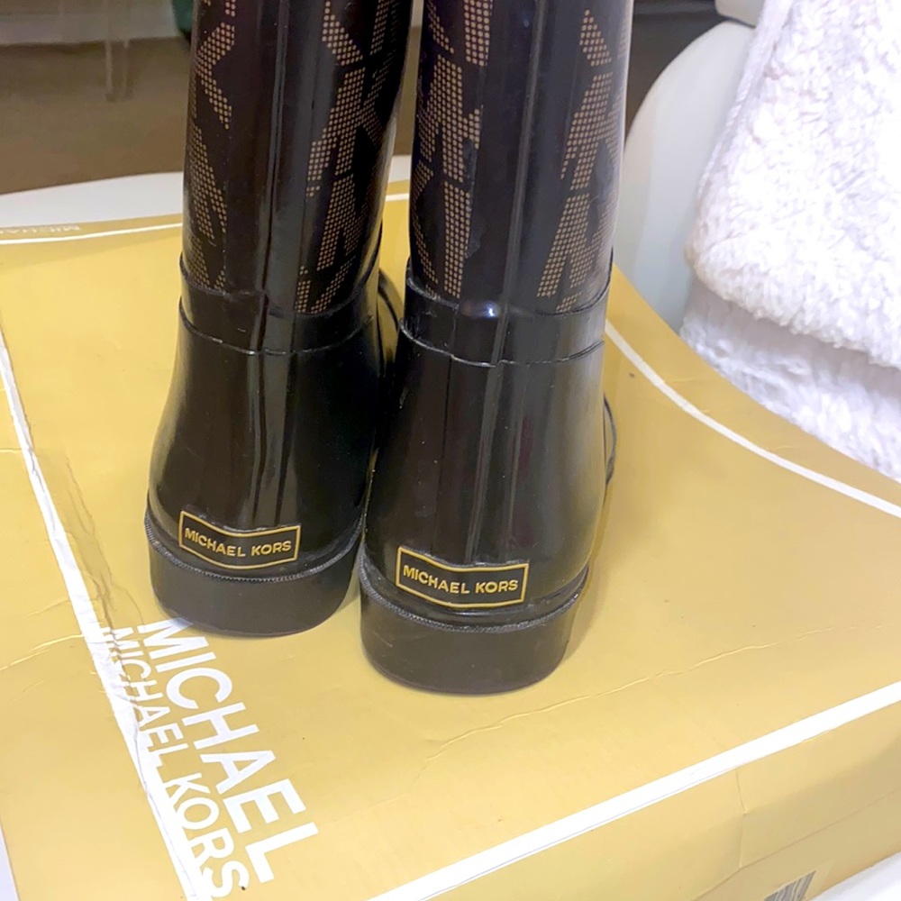 Authentic Tall Brown MK Rain Boots - Picture 2 of 4